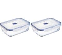 Luminarc Pure Box Active Recipiente Rectangular Hermético Vidrio 22x16cm - 197 icolor (Paquete de 2)