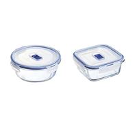 Luminarc Pure Box Active Recipiente Redondo Hermetico 15x7cm - 92 icolor & Pure Box Active Recipiente Cuadrado Hermetico 13cm - 76 icolor