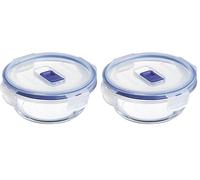 Luminarc Pure Box Active Recipiente Redondo Hermético Vidrio 12x5cm - 42 icolor (Paquete de 2)