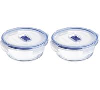 Luminarc Pure Box Active Recipiente Redondo Hermético Vidrio 14x6cm - 67 icolor (Paquete de 2)