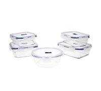 Luminarc Pure Box Active Set 5 Herméticos Vidrio Con Tapa 76cl - 82cl - 92cl - 2 * 122cl Sodo Apto Microondas Apto Frigorífico Reciclable