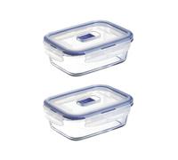 Luminarc Pure Box Active 2 Recipiente Rectangular Hermético Vidri Set 2 Piezas 82cl Opal Apto Microondas Apto Frigorífico Reciclable