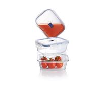 Luminarc Pure Box Active Set 3 Recipientes Rect Hermético Vidrio 38cl - 82cl - 122cl Sodo Apto Microondas Apto Frigorífico Reciclable