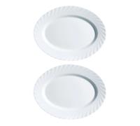 LUMINARC TRIANON 2 Fuente Oval Opal 35CM Blanco Brillo Fabricado en Francia Reciclable