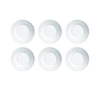 LUMINARC TRIANON 6 Plato Hondo Opal 22,5CM Blanco Brillo Fabricado en Francia Reciclable