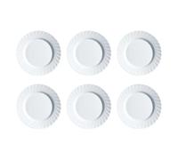 LUMINARC TRIANON 6 Plato Llano Opal 24,5CM Blanco Brillo Fabricado en Francia Reciclable