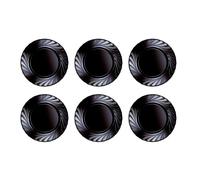 LUMINARC TRIANON NEGRO 6 Plato Postre Vidrio 19,5CM Negro Brillo Fabricado en Francia Reciclable