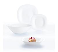 Luminarc 5427225 - Vajilla CARINE de 19 Piezas con Forma Cuadrada Color Blanco