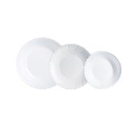 Luminarc 5427508 - Vajilla FESTON de 18 Piezas de Vidrio Opal Diseño Redondo Color Blanco