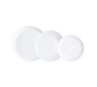 Luminarc 5424166 - Vajilla PAMPILLE de 18 Piezas de Vidrio Redonda Blanca