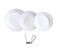 Luminarc Vajilla Feston de vidrio opal, 24 piezas para 6 personas