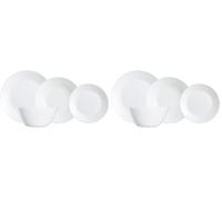 LUMINARC ZELIE - Vajilla Opal 19 Piezas - 6 Personas (Paquete de 2)