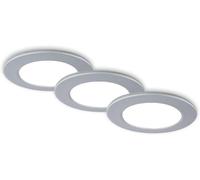 Luminaria empotrable LED Di-Ka Fungo, juego de 3 unidades, acabado cromado mate, diámetro de 9,2 cm, 4,8W, regulable