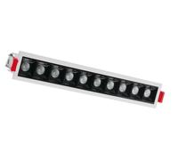 Luminaria LED empotrable, diseño minimalista, lineal, 20 W, 3000 K, 1600 lúmenes, índice de reproducción cromática (IRC) 95, ángulo de emisión de 45°, con clip de montaje