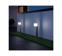 Luminaria LED Steinel para iluminación de caminos, aluminio, Bluetooth, 9,1 W, altura 633 mm, diseño cúbico, modelo GL 80 C, color antracita