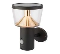 Lumineo Aplique solar de pared con sensor de movimiento, 40 LEDs, Antracita, Ø16 x 17 x 23 cm