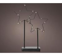 Lumineo Estrella LED decorativa de metal, 34 cm, iluminación acogedora.
