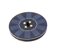 Lumineo Fuente Solar de Jardín con Luz LED Blanco Cálido IP68, Funciona Día y Noche, 4 LEDs, Ø16 x 3,5 cm