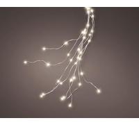 Lumineo Iluminación LED para árbol de Navidad, color plateado y blanco cálido, 180 cm