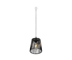 Lumineo Lámpara de techo LED solar para exteriores, 17,5 cm, color negro/blanco cálido, lámpara solar para jardín, lámpara de jardín, lámpara decorativa para terraza, balcón, porche, funcionamiento
