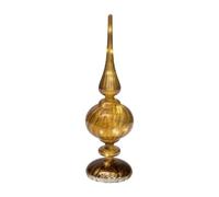 Lumineo Micro LED - Cristal decorativo (30 cm), color marrón | Decoración luminosa con pilas - Figura festiva de cristal para Adviento, Navidad e invierno