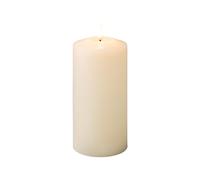 Lumineo Vela LED 7,5 x 17,5 cm con temporizador, cera crema/blanco cálido | Temporizador 7,5 x 17,5 cm, cera con efecto parpadeante, funciona con pilas, vela de cera