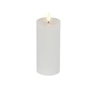 Lumineo Vela LED de 7,5 x 20 cm con temporizador, efecto parpadeante, color | Función de temporizador, vela de cera real, funciona con pilas, vela de mecha realista con efecto parpadeante, vela de cera