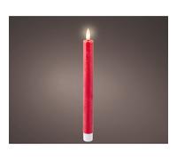 Lumineo vela led rojo Ø 2,2 x 24,5 cm (aaa) (2 unidades)