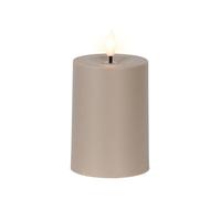 Lumineo Vela LED solar para exteriores, 7 x 10 cm, plástico, para decoración de jardín y exterior, funciona con pilas, color marrón blanco cálido