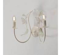 Luminex Aplique de pared Summer, blanco/verde/rosa, anchura 25 cm, acero, 2 luces