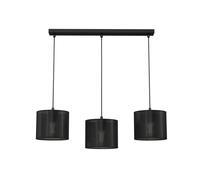 Luminex Lámpara colgante Jovin, 3 luces, lineal, negro