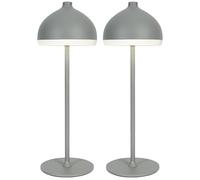 LuminexDesigns 2 Lámparas de Mesa Recargables Inalámbricas VIOA TL13 | Lámpara de mesa sin cable, 5200mAh, IP54, 3 temperaturas - para mesita de noche, salón, comedor, restaurante y terraza, Gris