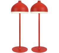 LuminexDesigns 2 Lámparas de Mesa Recargables Inalámbricas VIOA TL13 | Lámpara LED Sin Cable Regulable 5200mAh, IP54, 3 temperaturas - para restaurante, bar, dormitorio, terraza y ambiente, Rojo