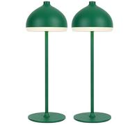 LuminexDesigns 2 Lámparas de Mesa Recargables Inalámbricas VIOA TL13 | lampara mesa exterior, 5200mAh, IP54, 3 temperaturas - para jardín, terraza, salón, restaurante, comedor y balcón, Verde