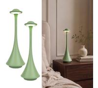 LuminexDesigns 2 Lámparas de Mesa Recargables Modernas, AVEL TL15 | Lámpara de Mesa Inalámbrica, 5200mAh, USB-C, Regulable, 3000K-6000K, IP54 para Exterior, Terraza y Restaurante, Verde