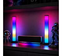 LuminexDesigns Barra de Luz LED RGB 25 cm VYBE Desk | Luz Gaming con control por app y Alexa, sincronización musical e iluminación ambiental para TV, PC y dormitorio