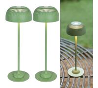 LuminexDesigns Lámparas De Mesa Táctiles Set De 2, Lámpara Inalámbrica Regulable Para Salón, Batería Recargable 5200 mAh, 3 Modos De Color, Luz Ambiental IP54 Para Dormitorio Y Hogar, Verde