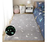 Luminiscente Alfombra Infantil Luna Universo Estrella Dinosaurio Luminosa Alfombra de Juego Para Gatear Para Bebés Sala de Estar Dormitorio Decorativa Jardín de Infancia (Gris,120×200 cm)