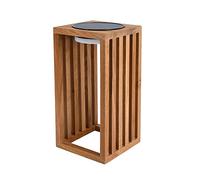 Lumisky Farol solar decorativo CHENNAI, LED blanco cálido, de madera maciza, altura de 30 cm