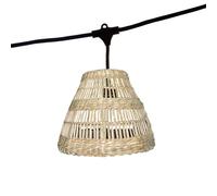 Lumisky Guirnalda de luces conectables para exteriores con pantalla de hierba marina estilo bohemio 7 bombillas de filamento casquillo E27 LED blanco cálido Tessa Light 6m
