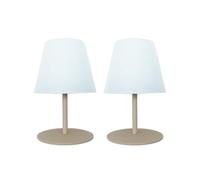 Lumisky Juego de 2 lámparas de mesa LED inalámbricas TWINS CREAM, altura de 16cm