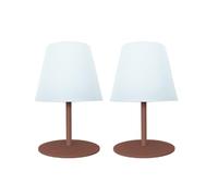 Lumisky Lámparas de mesa TWINS LED inalámbricas Terracota H16 cm Juego de 2