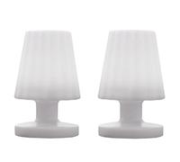 Lumisky - Juego de 2 lámparas de mesa recargables inalámbricas, LED, color blanco cálido, regulable LADY MINI H22 cm