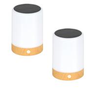 Lumisky - Juego de 2 lámparas de mesa solares LED blanco regulable (2 unidades, altura de 13 cm)