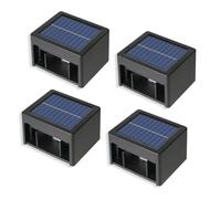 Lumisky - Juego de 4 apliques de pared solares (4 unidades, 6 cm), color blanco cálido y frío