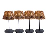 Lumisky - Juego de 4 lámparas de mesa LED inalámbricas (2 x TWINS RAFFY H23,5 cm), color blanco