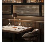 Lumisky Kelly Vintage Lámpara de mesa inalámbrica en aluminio marrón con LED blanco regulable
