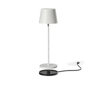 Lumisky Lámpara de mesa inalámbrica Kelly White en aluminio blanco con LED regulable, recargable, 38 cm de alto