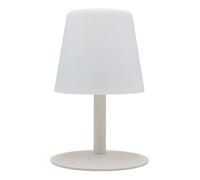 Lumisky Lámpara de mesa inalámbrica STANDY MINI, pie acero crema, LED blanco cálido regulable, 25 cm
