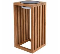 Lumisky Farol solar decorativo CHENNAI, LED blanco cálido, de madera maciza, altura de 30 cm